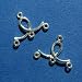 4 pcs Sterling Silver Bead Chandelier Earrings/3 Strand/Row Connector 12 x 16mm/Findings/Bright