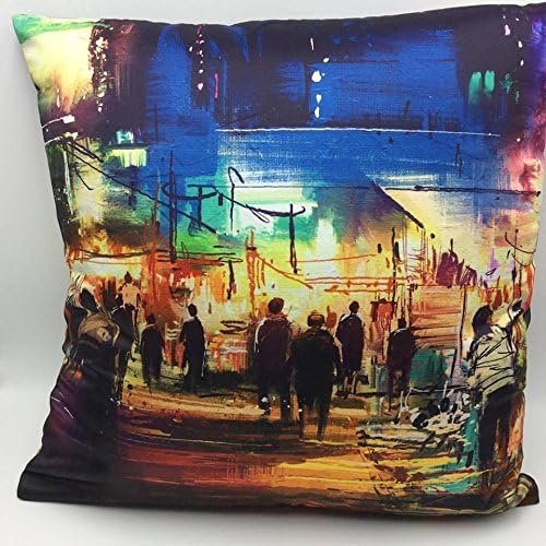 Foto Pillow Night in Paris Pillow Case Cover, Printed the Same Design on Both Sides, Front and Back, Satin Fabric