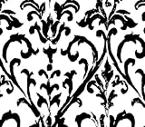 Modern Black and White Damask Wallpaper