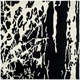 Safavieh Soho Collection SOH326A Handmade Black and White New Zealand Wool Square Area Rug, 6-Feet Square