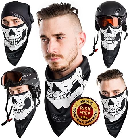 Triangular Skullface Set - Triangular Neck Warmer and Black Seamless Face Tube Mask