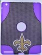 Black Gold White Fleur De Lis w/Purple Inner Box for iPad 2 Hard Protective Case
