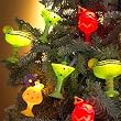 Set of 10 Happy Hour Colorful Cocktail Party Patio Christmas Lights - Green Wire