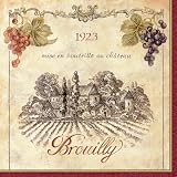 Caspari Set of 2 Wine Labels Set of 20 Paper Cocktail Napkins