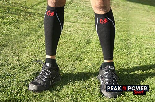 Calf Compression Sleeves (1 Pair) by Peak Power Sport -Running Leg Compression Socks Sleeves for Women &amp; Men Relieve Shin Splints, Cramps, Boost Circulation &amp; Reduce Fatigue