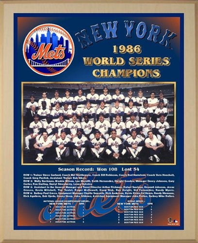 New York Mets Large Healy Plaque - 1986 World Series Champs
