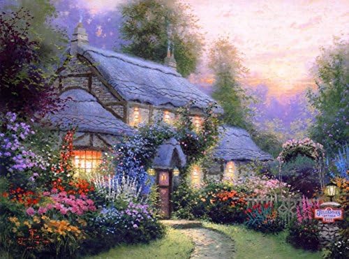 Fashiontopdearls Fashion Cool Thomas kinkade Kincaid summer cottage house night Poster Decor Custom Art Deco unframed -1836 size (inch):24x32