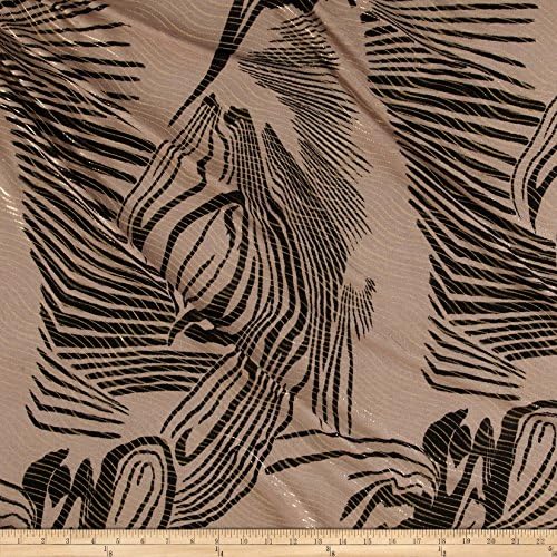 Hatchi Sweater Knit Abstract Tan/Black/Gold Fabric