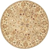 Safavieh Heritage Collection HG959A Handmade Light Green and Beige Hand-Spun Wool Round Area Rug, 6-Feet