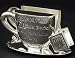 Kitchen & Housewares : TEACUP NAPKIN HOLDER - SILVER PLATE TEACUP NAPKIN HOLDER