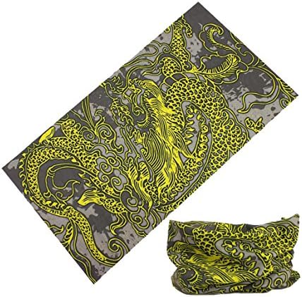 Chinese Dragon Yellow Sports Outdoor Cycling Bicycle Multifunctional Sunscreen Scarves Mask