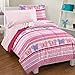 Dream Factory Butterfly Dots Ultra Soft Microfiber Girls Comforter Set, Pink, Full