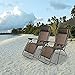 PARTYSAVING Infinity Zero Gravity Outdoor Lounge Patio Folding Reclining Chair Brown Set of 2 APL1014