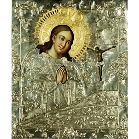 A Silver Icon Of The Akhtyrskoi Virgin 1776 art print 36 x 30 cm by Maksim Kuz'min Zolotarev