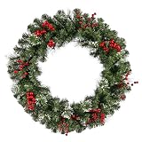 48' Siegal Berry Pine w/ Holly Berries Commercial Christmas Wreath - Unlit