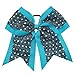 CN Girls Sequin Cheer Bow for Cheerleader Hair Bow with Ponytail Holder