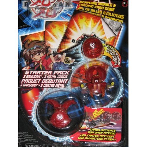 Bakugan Battle Brawlers Starter Pack Red ~ Translucent Mystery Marble, Preyas, Falconeer-image