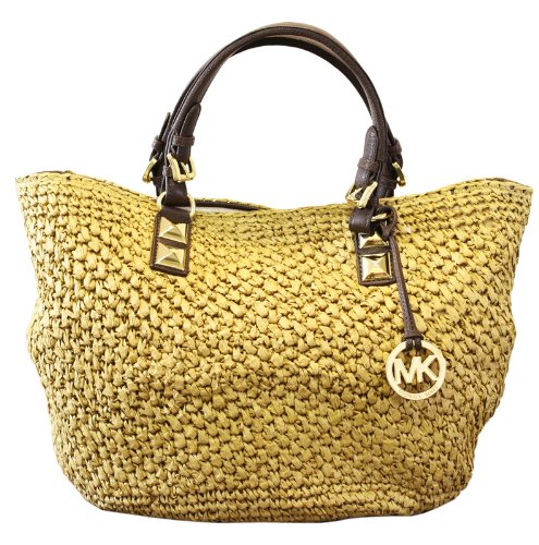 Michael Kors Santorini Large Basket Woven Straw