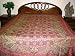 Reversible Pashmina Bedspread with Floral Print Light Pink Cream King Size 90 X 108