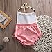 Baby Girls Halter Backless Splice Tassels Pompom Bodysuit