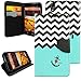ZTE Boost Max Case, CASELOCA Wallet Case for ZTE Boost MAX N9520 Boost Mobile PU Leather Wallet Card Flip Open Pocket Case Cover Pouch (Mint Blue Chevron)