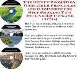 The Secret Promotion, Godfather Principles and eCommerce for Stop Smoking Tips On-line Biz Package (3 CDs)