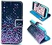 iphone 5C Case, Sparkle Print in Night Flip Wallet Credit ID Card Slot Holder Phone Case With Stand --Retail Package W Screen Protector
