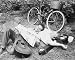 1940 WOODIE GUTHRIE & BURL IVES IN CENTRAL PARK PHOTO Image