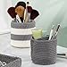 InterDesign Ellis, Hand Knit Mini Bins for Makeup, Brushes, Lotion, Perfume - Set of 2, Gray/Ivory