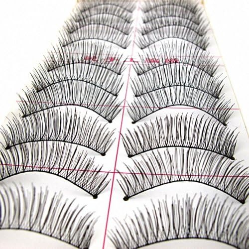 Nails gaga 10 Pairs attractive Black Stems False Eyelashes Criss-Cross Makeup Eye Lashes