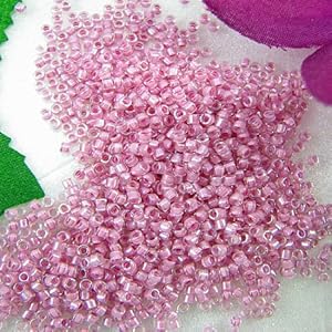 Miyuki delica seed beads 11/0 orchid lined crystal lust