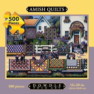 Amish Quilts For Sale 500pc 16x20 Jigsaw Puzzle by Eric Dowdle