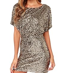 Open-Back Sequined Wrap Glittering Party Dress/Mini Dress 
