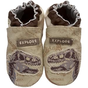 Robeez Soft Soles Organic Dig Pre-Walker Slip On (Infant/Toddler),Cream,0-6 Months (1-2 M US Infant)
