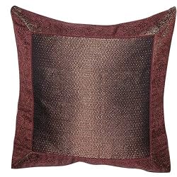 ShalinCraft Pillowcases India Gift Silk Christmas Presents Silk Fabric 16x16 inches (bcbr291)