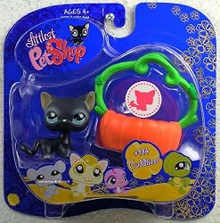 Littlest Pet Shop Assortment 'B' Series 3 Collectible Figure Black Cat with Pumpkin Basket