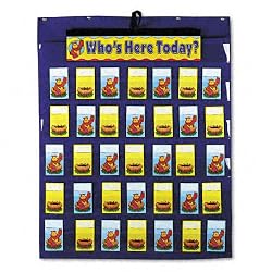Carson-Dellosa Publishing CD-5644 Attendance/multiuse pocket chart with grommets, 30 x 37-1/2