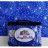 'NUGGLEBUDDY Microwavable Moist Heat & Aromatherapy Organic Rice Pack. Beautiful 'Star Fusion' Fabric. SWEET LAVENDER Aromatherapy!