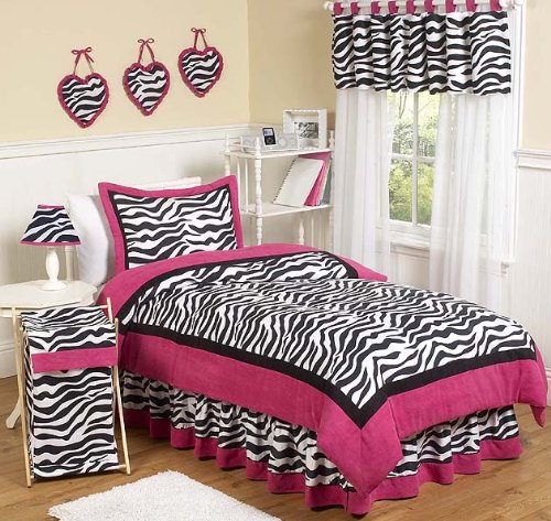 Review Hot Pink, Black & White Funky Zebra Teen Bedding 3pc Full / Queen Set