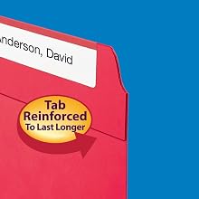 Smead 1/3-Cut File Folders, Heavy Duty Reinforced Tab, Legal Size, Red, 100 Per Box (17734)