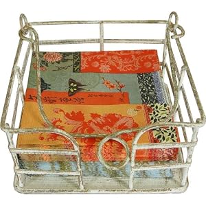 White Metal Wire Cocktail napkin holder