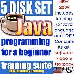 Java Programming for a Beginner, 5-disk DVD Complete Training Suite & Certification Exam by UNIX Academy