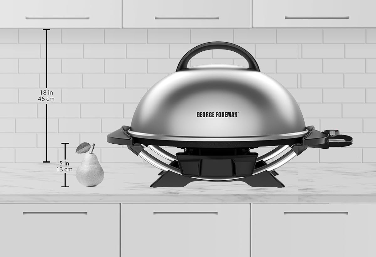 Foreman 15Serving Indoor/Outdoor Electric Grill, Silver, GFO240S