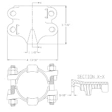 Dixon BU29 Plated Iron Boss Clamp, 2" Hose ID, 2-32/64" - 2-50/64" Hose OD