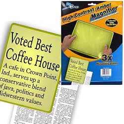 High Contrast Amber Magnifier - 3X Magnification (fls)