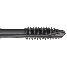 Dormer E021 Powdered-Metal Steel Machine Spiral Point Threading Tap, Black Oxide Finish, Round with Square End Shank, Plug Chamfer