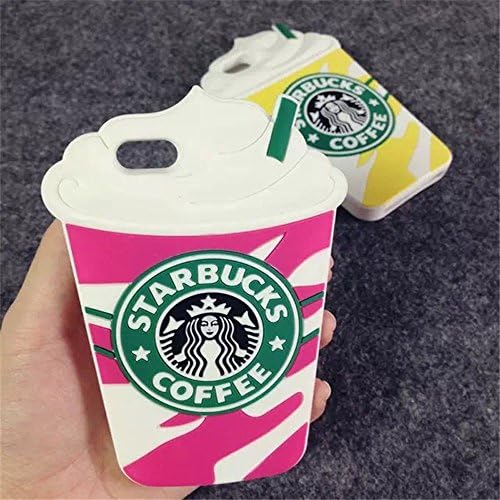 iPhone 6 6S Case, Yayan 3D Cute Bow Superhero Series Style Cartoon Soft Rubber Silicone Back Shell Case Cover Skin for Apple Iphone 6 6S 4.7 inch Starbucks Coffee Red