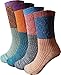 Women's Lady's 4 Pair Pack Vintage Style Colorful Cotton Crew Socks