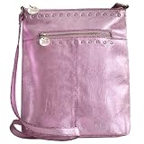 Womens Cross Body Metallic Fashion Shoulder Bag Pink