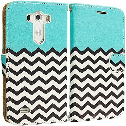 Accessory Planet(TM) Mint Green Zebra Wallet Leather Pouch Case Cover with Credit Card Slots Holder Accessory for LG G3